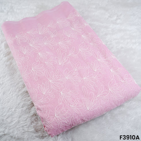 Thread Embroidered Mul Chanderi Fabric- F3910